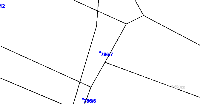 Parcela st. 786/7 v KÚ Žernovice, Katastrální mapa