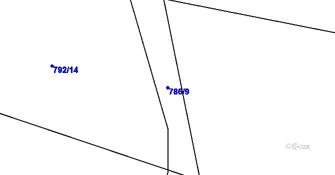 Parcela st. 786/9 v KÚ Žernovice, Katastrální mapa