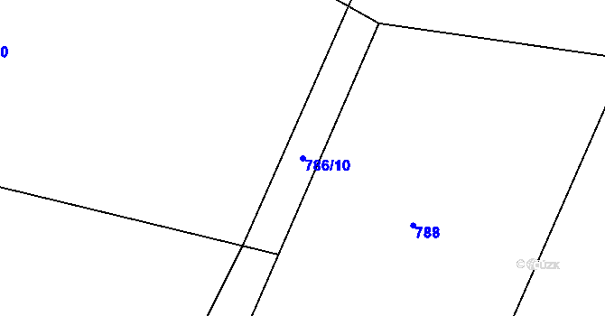 Parcela st. 786/10 v KÚ Žernovice, Katastrální mapa