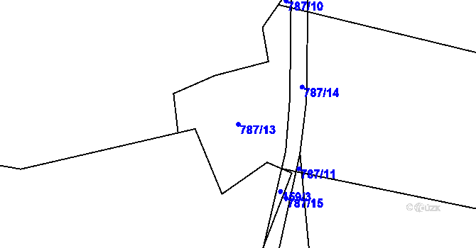 Parcela st. 787/13 v KÚ Žernovice, Katastrální mapa