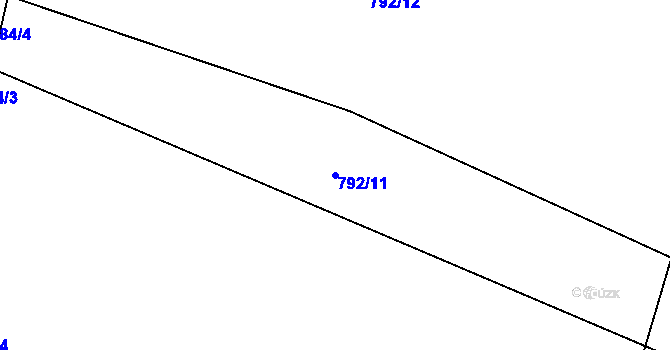 Parcela st. 792/11 v KÚ Žernovice, Katastrální mapa