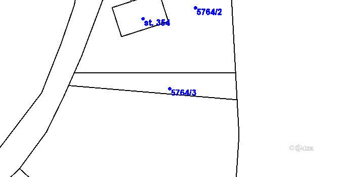 Parcela st. 5764/3 v KÚ Nebeská Rybná, Katastrální mapa