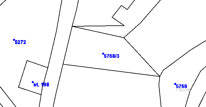 Parcela st. 5768/3 v KÚ Nebeská Rybná, Katastrální mapa