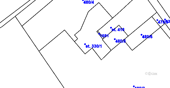 Parcela st. 330 v KÚ Nebory, Katastrální mapa