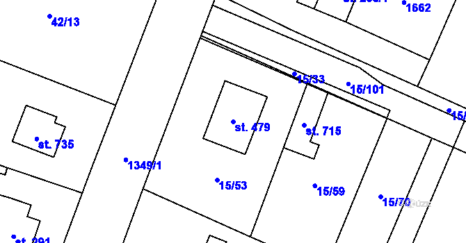 Parcela st. 479 v KÚ Nebory, Katastrální mapa