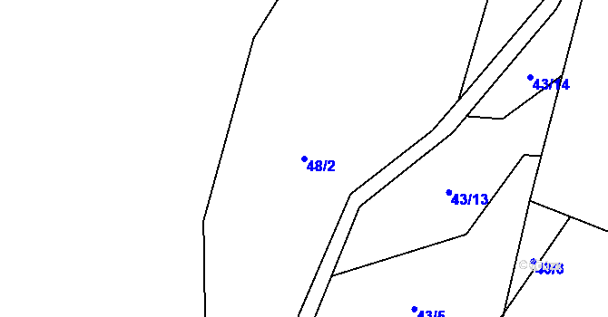 Parcela st. 48/2 v KÚ Nebory, Katastrální mapa