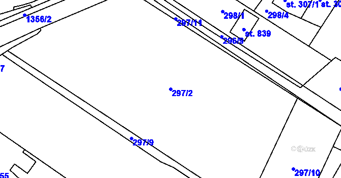 Parcela st. 297/2 v KÚ Nebory, Katastrální mapa
