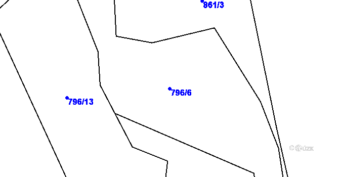 Parcela st. 796/6 v KÚ Nebory, Katastrální mapa