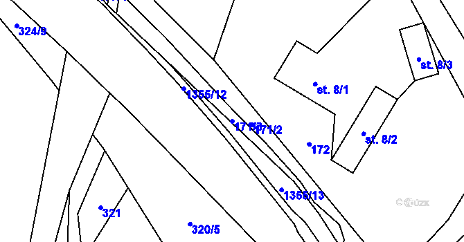 Parcela st. 171/3 v KÚ Nebory, Katastrální mapa