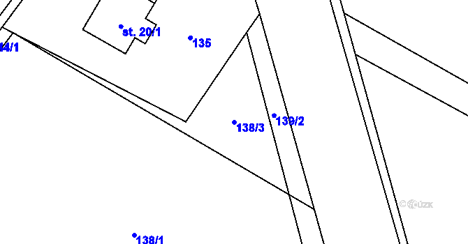 Parcela st. 138/3 v KÚ Nebory, Katastrální mapa