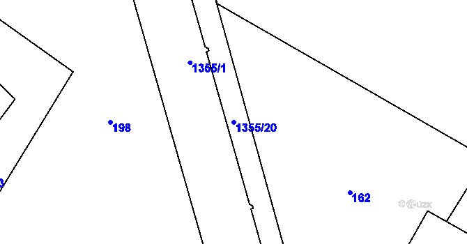 Parcela st. 1355/20 v KÚ Nebory, Katastrální mapa