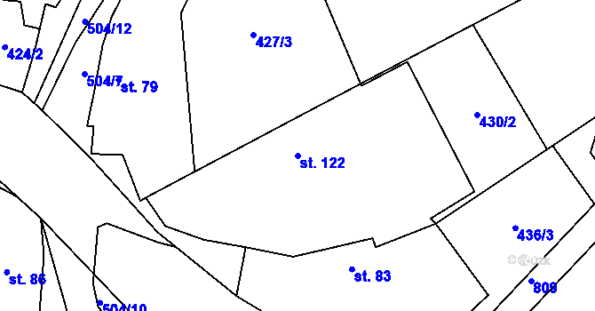 Parcela st. 122 v KÚ Nebovidy, Katastrální mapa