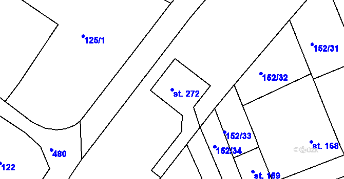 Parcela st. 272 v KÚ Nebovidy, Katastrální mapa