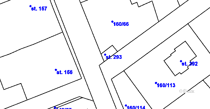 Parcela st. 293 v KÚ Nebovidy, Katastrální mapa