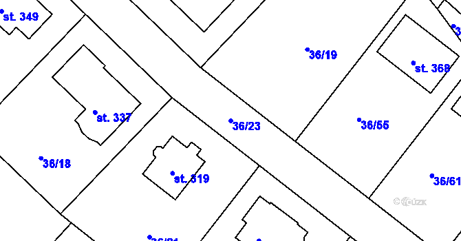 Parcela st. 36/23 v KÚ Nebovidy, Katastrální mapa