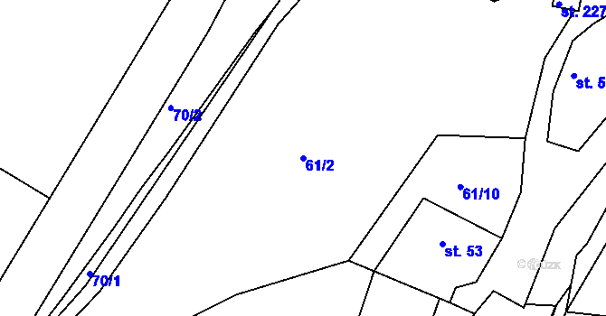 Parcela st. 61/2 v KÚ Nebovidy, Katastrální mapa