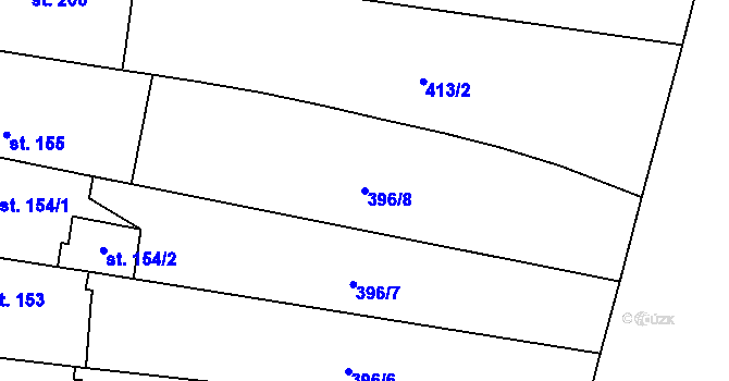 Parcela st. 396/8 v KÚ Nebovidy, Katastrální mapa