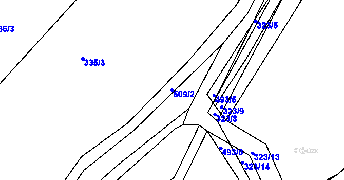 Parcela st. 509/2 v KÚ Nebovidy, Katastrální mapa