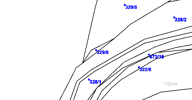 Parcela st. 329/8 v KÚ Nebovidy, Katastrální mapa
