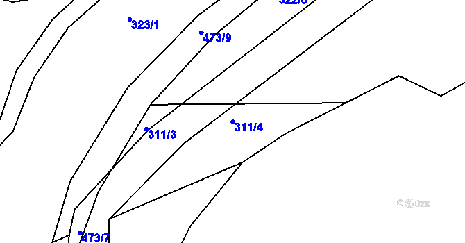 Parcela st. 311/4 v KÚ Nebovidy, Katastrální mapa