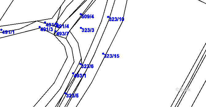 Parcela st. 323/15 v KÚ Nebovidy, Katastrální mapa