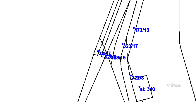 Parcela st. 328/7 v KÚ Nebovidy, Katastrální mapa