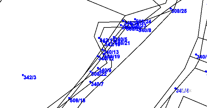 Parcela st. 508/19 v KÚ Nebovidy, Katastrální mapa