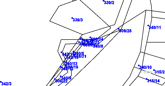 Parcela st. 508/20 v KÚ Nebovidy, Katastrální mapa