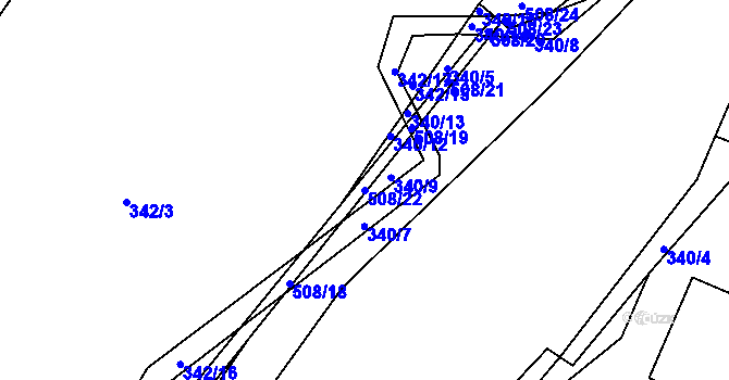 Parcela st. 508/22 v KÚ Nebovidy, Katastrální mapa
