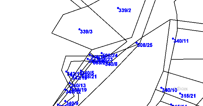 Parcela st. 508/24 v KÚ Nebovidy, Katastrální mapa