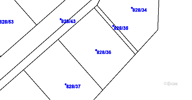 Parcela st. 828/36 v KÚ Nebovidy, Katastrální mapa
