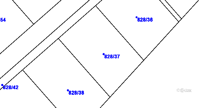 Parcela st. 828/37 v KÚ Nebovidy, Katastrální mapa