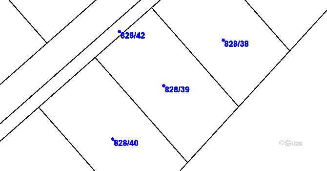 Parcela st. 828/39 v KÚ Nebovidy, Katastrální mapa