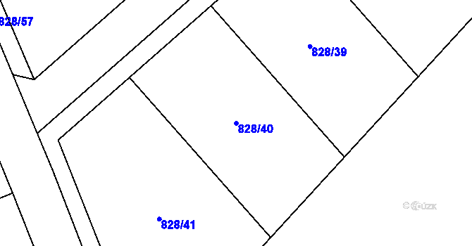 Parcela st. 828/40 v KÚ Nebovidy, Katastrální mapa