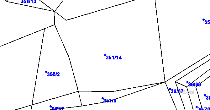 Parcela st. 351/14 v KÚ Nebovidy, Katastrální mapa