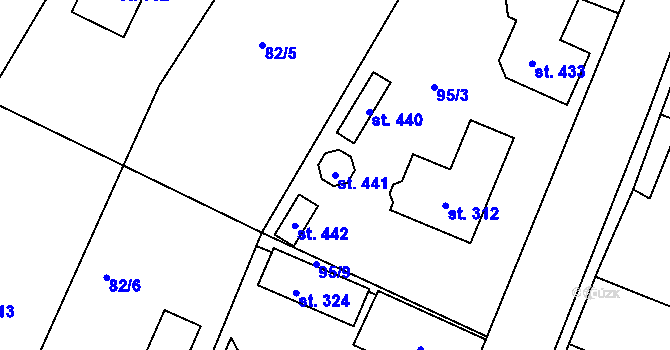 Parcela st. 441 v KÚ Nebovidy, Katastrální mapa