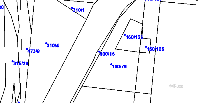 Parcela st. 500/15 v KÚ Nebovidy, Katastrální mapa
