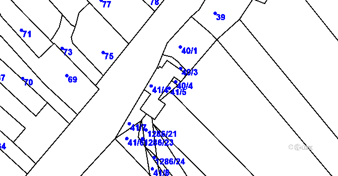 Parcela st. 41/5 v KÚ Nebovidy u Brna, Katastrální mapa