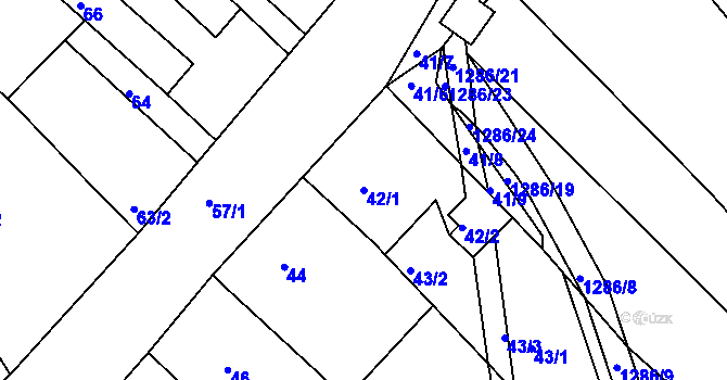 Parcela st. 42/1 v KÚ Nebovidy u Brna, Katastrální mapa