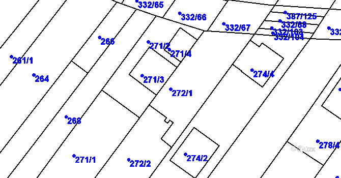 Parcela st. 272/1 v KÚ Nebovidy u Brna, Katastrální mapa