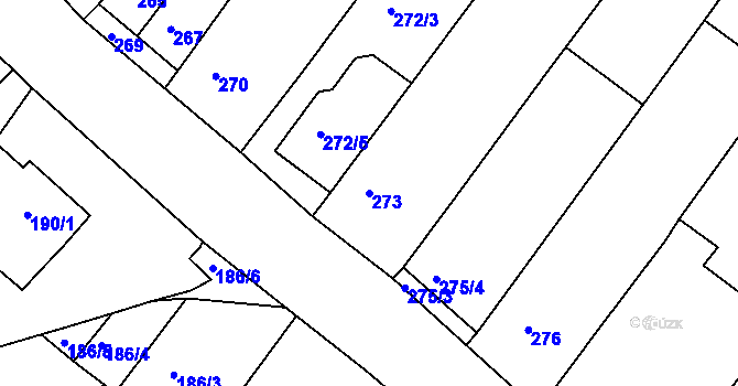 Parcela st. 273 v KÚ Nebovidy u Brna, Katastrální mapa