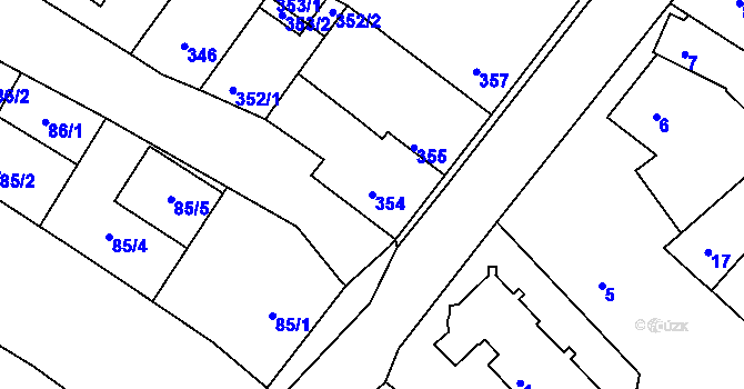Parcela st. 354 v KÚ Nebovidy u Brna, Katastrální mapa