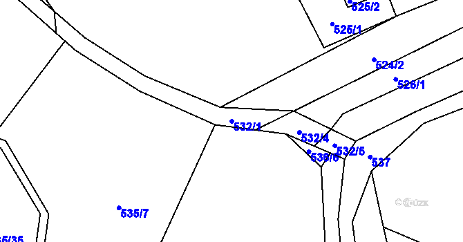 Parcela st. 532/1 v KÚ Nebovidy u Brna, Katastrální mapa