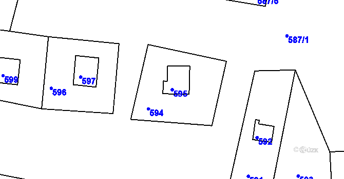 Parcela st. 595 v KÚ Nebovidy u Brna, Katastrální mapa