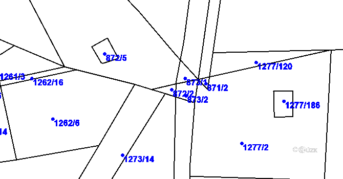 Parcela st. 872/2 v KÚ Nebovidy u Brna, Katastrální mapa