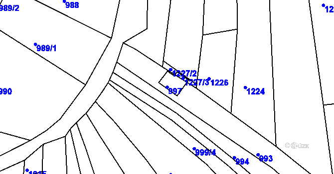 Parcela st. 997 v KÚ Nebovidy u Brna, Katastrální mapa
