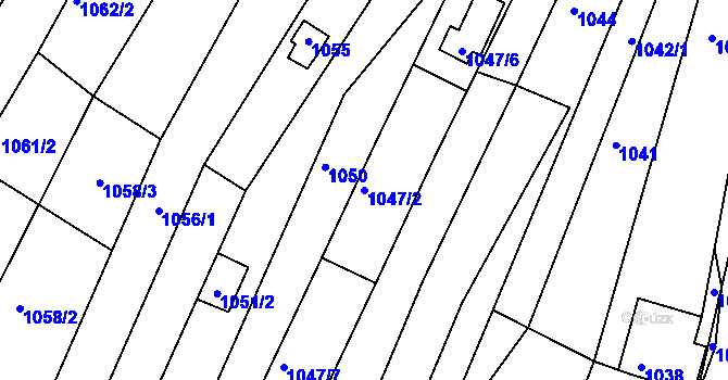 Parcela st. 1047/2 v KÚ Nebovidy u Brna, Katastrální mapa