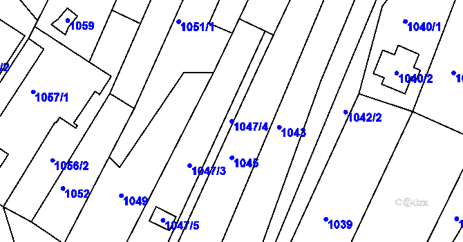 Parcela st. 1047/4 v KÚ Nebovidy u Brna, Katastrální mapa
