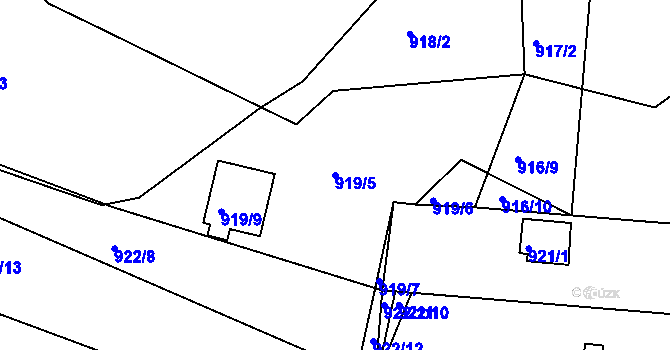 Parcela st. 919/5 v KÚ Nebovidy u Brna, Katastrální mapa
