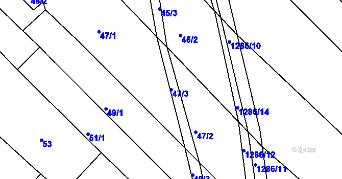 Parcela st. 47/3 v KÚ Nebovidy u Brna, Katastrální mapa